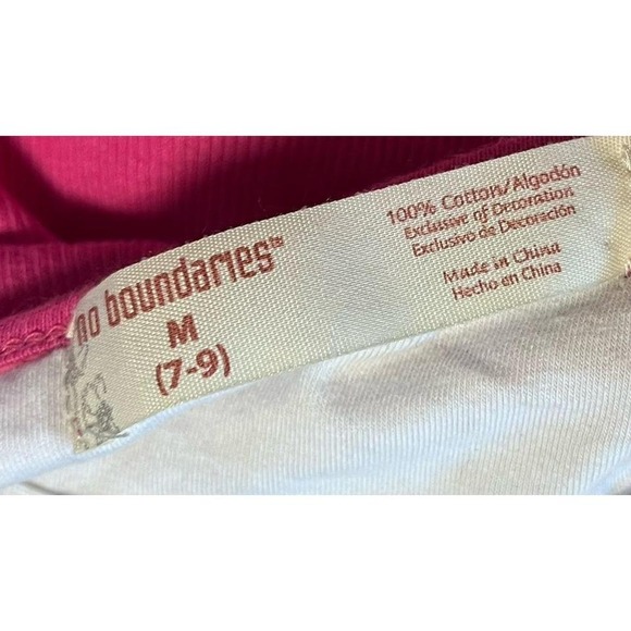 No Boundaries Pink Lace Trim Camisole Tank Top Built-In Bra Women's M (7-9) - Picture 4 of 4